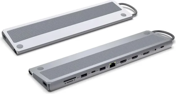 Ewent EW1150 base para portátil y replicador de puertos Alámbrico USB 3.2 Gen 1 (3.1 Gen 1) Type-C Aluminio