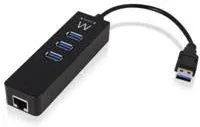 Hub USB ewent 3 puertos + 1 puerto gigabit lan -  USB 3.1 gen 1