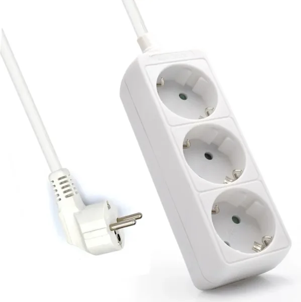 Ewent EW3958 base múltiple 1,5 m 3 salidas AC Interior Blanco