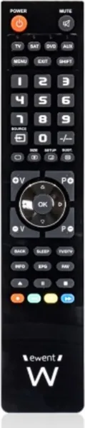 Ewent EW1570 mando a distancia DTT, DVD/Blu-ray, Proyector, SAT, STB, Altavoz para barra de sonido, TV, Universal, VCR Botones