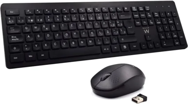 Combo Teclado Raton Ewent Español Teclas Concavas Rf Inalmabrico Negro