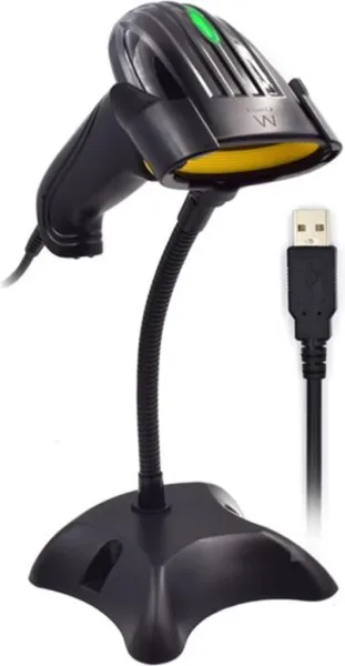 Ewent EW3410 lector de código de barras Lector de códigos de barras portátil 2D LED Negro