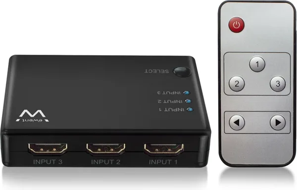 EWENT EW3730 Switch HDMI 4K 3x1con mando distancia