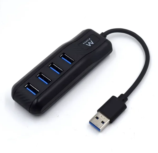 Ewent EW1138 hub de interfaz USB 3.2 Gen 1 (3.1 Gen 1) Type-A 5000 Mbit/s Negro