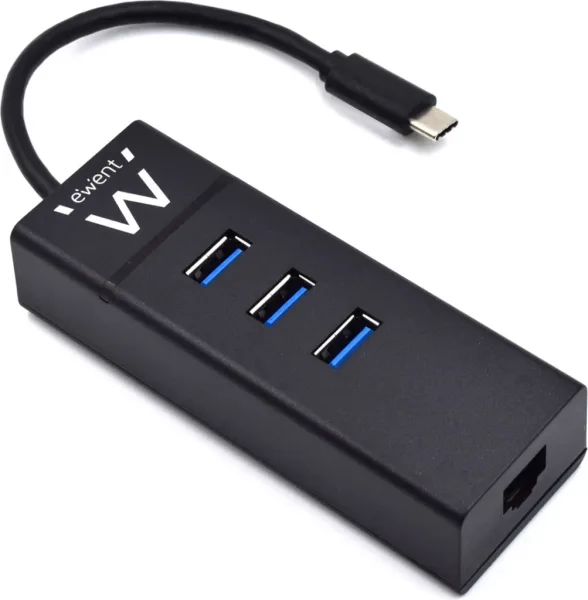 Ewent EW1141 hub de interfaz USB 3.2 Gen 1 (3.1 Gen 1) Type-C 5000 Mbit/s Negro