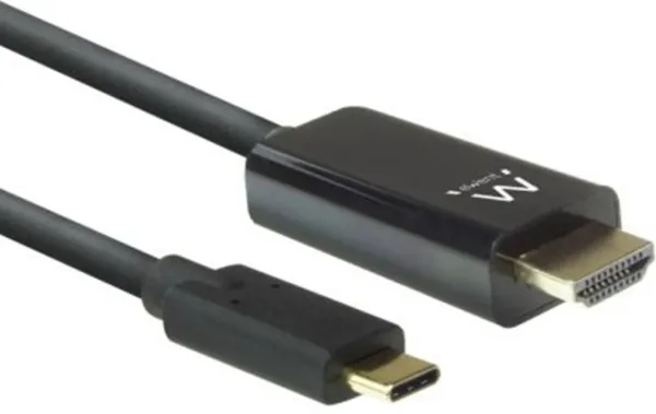 Ewent EW9824 adaptador de cable de vídeo 2 m USB Tipo C HDMI tipo A (Estándar) Negro