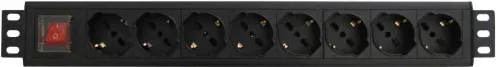WP WPN-PDU-G01-08 unidad de distribución de energía (PDU) 1.5U Negro 8 salidas AC
