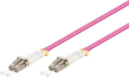 Wp Fiber Optic Multimode Patch Cord ,50/125 Lc-Lc, 3 Mt. Om4 ,Lszh, Violet Color