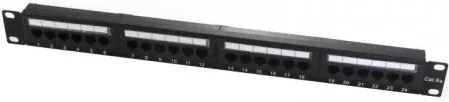 WP 19" Patch Panel Cat.6a UTP 24 RJ45 ports 1U