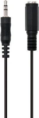 CABLE AUDIO ESTEREO EWENT JACK 3,5mm MACHO A 3,5mm HEMBRA 2m