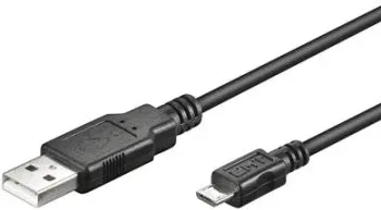 Ewent 1.8m USB A/mirco USB B cable USB 1,8 m USB 2.0 Micro-USB B Negro