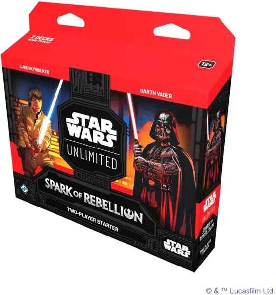 Juego de cartas star wars unlimited spark of rebellion paquete 2 jugadores de inicio (ingles)