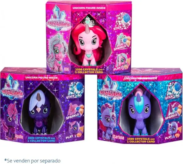 Figura unicornio crystalverse classic 1 unidad aleatoria