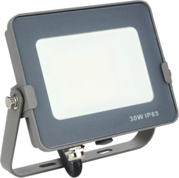 Foco LED silver electronics forge+proyector IPS 65 30w=300w -  3700k luz calida -  2400lm color gris