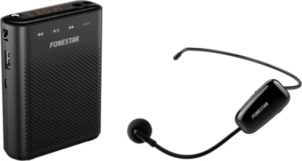Amplificador portatil fonestar alta - voz - 30 - microfono inalambrico uhf - 30 w - USB - micro SD - mp3 - grabador -  reproductor - para profesores