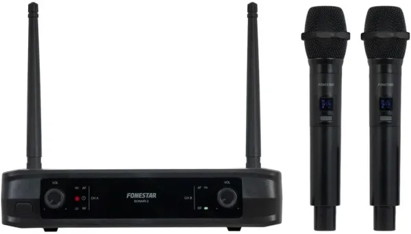 Micrófono Inalámbrico Doble Mano UHF Fonestar SONAIR-2M/ Incluye Receptor