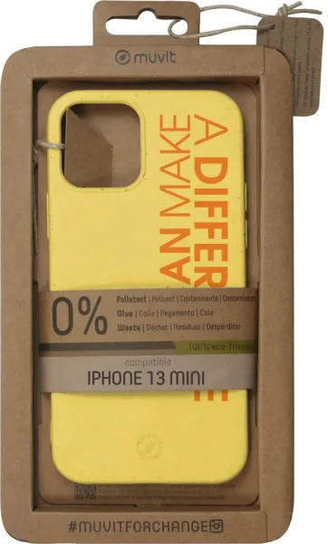 Funda muvit bambootek para apple iphone 13 mini naranja
