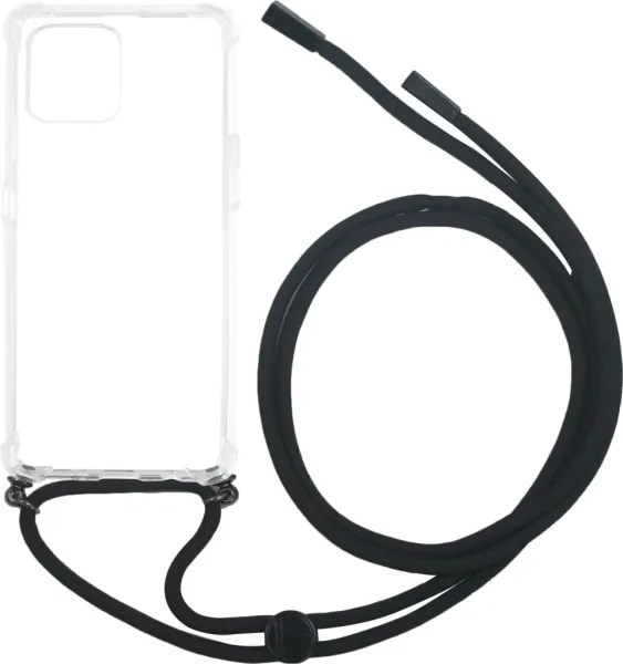 Funda muvit life para apple iphone 12 - 12 pro transparente + colgante negro