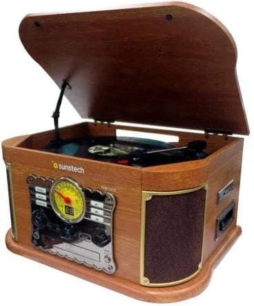 Tocadiscos Sunstech PXRC52CD/ Bluetooth/ Radio FM/ Cassette/ Conversor a MP3