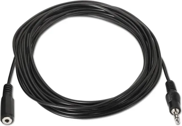Cable de audio miniJack-miniJack M/H 3m. Negro