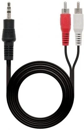 Cable de audio miniJack-2xRCA M/M 5m. Negro