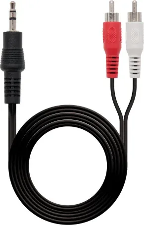 Cable de audio miniJack-2xRCA M/M 10m. Negro