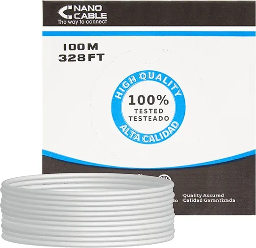 Bobina de Cable RJ45 UTP Nanocable 10.20.0502 Cat.6/ 100m/ Gris