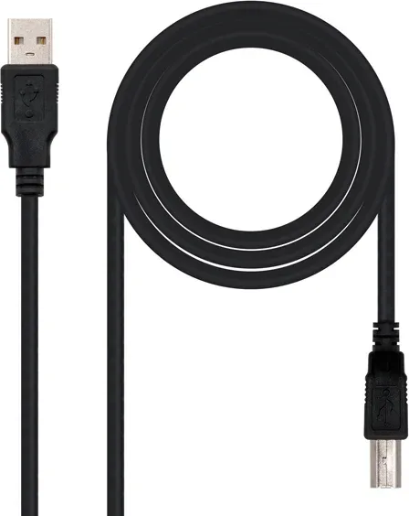 Cable USB A-B M/M 1.8m. Negro
