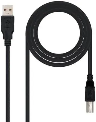 Cable USB 2.0 Impresora Nanocable 10.01.0105-BK/ USB Tipo-B Macho - USB Macho/ 4.5m/ Negro