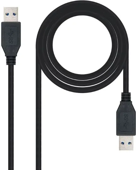 Cable USB 3.0 Nanocable 10.01.1002-BK/ USB Macho - USB Macho/ 5Gbps/ 2m/ Negro