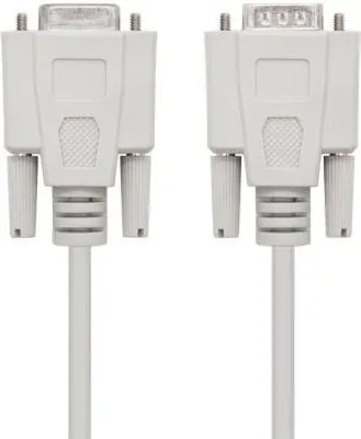 Cable Serie NULL Modem Nanocable 10.14.0502/ DB9 Macho - DB9 Hembra/ 1.8m/ Beige