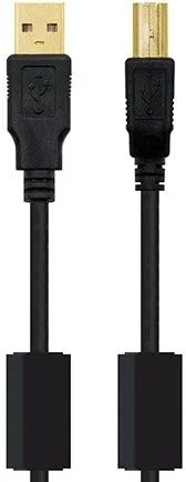 Cable USB A-B M/M 5m. Negro