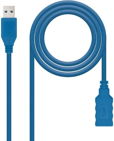 Cable Alargador USB 3.0 Nanocable 10.01.0902-BL/ USB Macho - USB Hembra/ 2m/ Azul