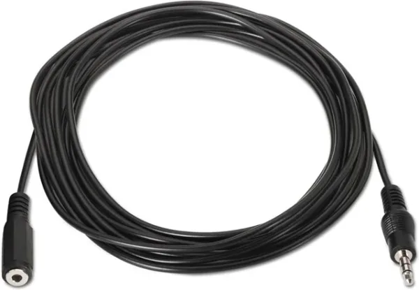 Cable de audio miniJack-miniJack M/H 1.5m. Negro