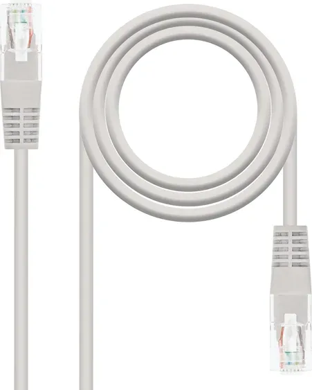 Cable de Red Latiguillo Rj45 Cat.5E Utp Awg24 25 Cm Gris Nanocable