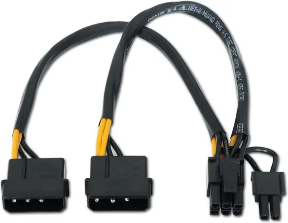 Cable de Alimentación Tarjeta Gráfica Nanocable 10.19.1201/ 2x Molex Macho - 6+2 PIN Macho/ 20cm