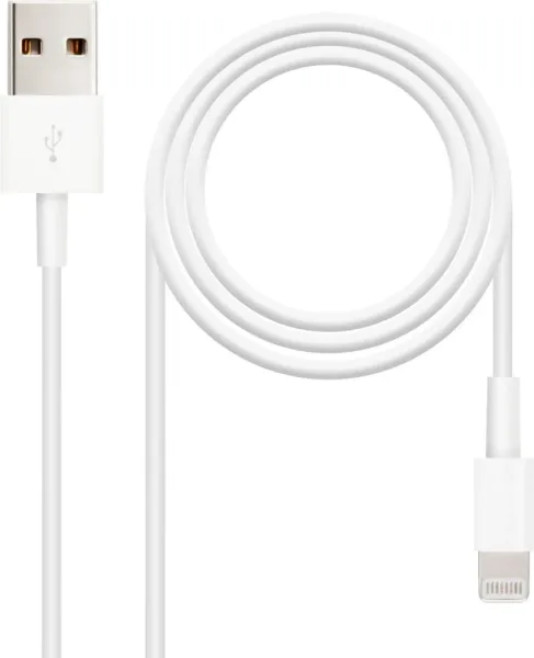 Cable USB A-Lightning M/M 2m. Blanco