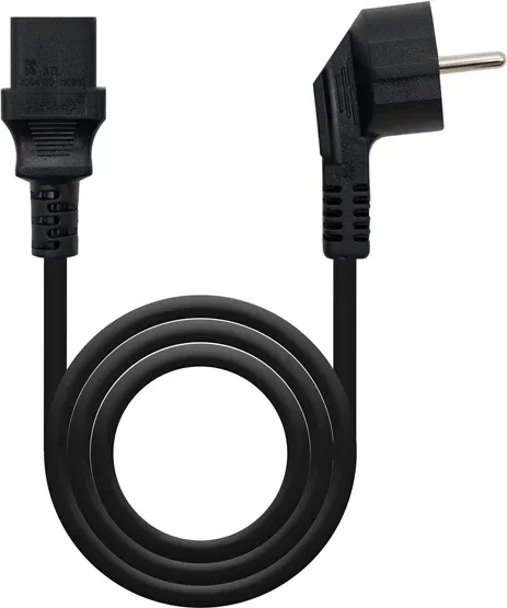 Cable Alimentación Nanocable 10.22.0103/ Schuko Macho - C13 Hembra/ 3m/ Negro
