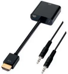 Cable de vídeo HDMI-VGA M/H 0.1m. Negro