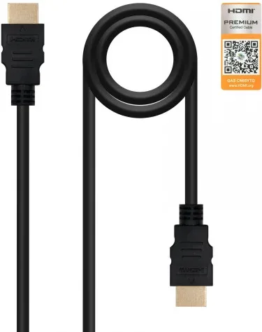 Cable HDMI 2.0 4K Nanocable 10.15.3601-L150/ HDMI Macho - HDMI Macho/ 1.5m/ Certificado/ Negro