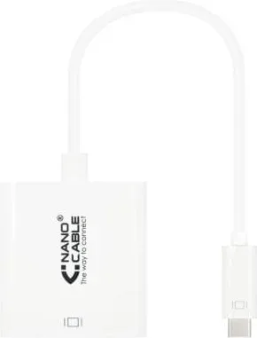 Conversor Nanocable 10.16.4103/ USB Tipo-C Macho - DVI-D (24+1) Hembra/ 15cm/ Blanco