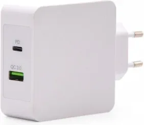 TooQ Cargador de Pared doble puerto USB-C PD + USB A QC3.0, 48W