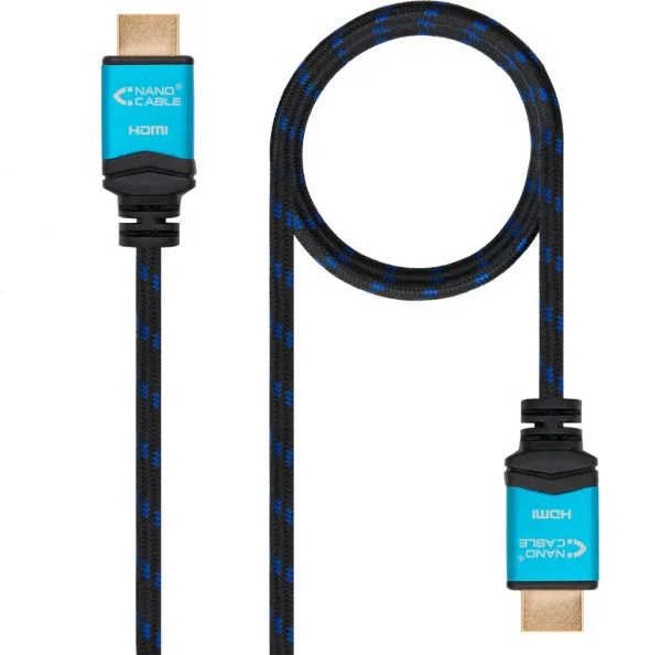 Cable HDMI 2.0 4K Nanocable 10.15.3702/ HDMI Macho - HDMI Macho/ 2m/ Negro/ Azul