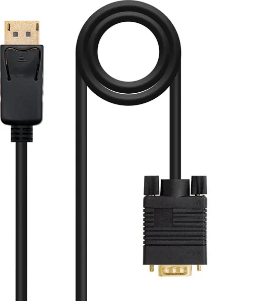 Cable Conversor Nanocable 10.15.4402/ DisplayPort Macho - VGA Macho/ 2m/ Negro
