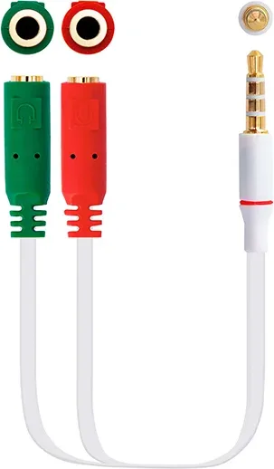 Cable de audio miniJack-2xminiJack M/H 0.2m. Blanco