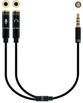 Cable Estéreo Nanocable 10.24.1202/ Jack 3.5 Macho - 2x Jack 3.5 Hembra/ 30cm/ Negro