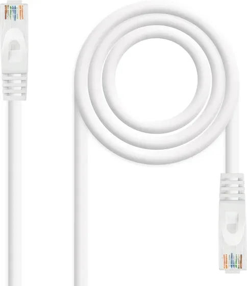 Cable de Red Latiguillo Rj45 Utp Cat6A Awg24 2 M Blanco Nanocable