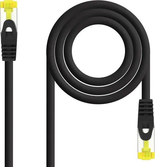 Cable de Red Latiguillo Rj45 Sftp Cat6A Awg26 0.5 M Negro Nanocable