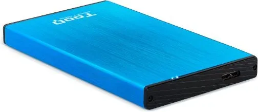 Caja externa tooq tqe - 2527bl para HDD 2.5 pulgadas 9.5mm SATA 3 USB 3.0 - 3.1 azul