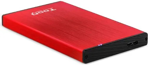 TooQ TQE-2527R caja para disco duro externo 2.5" Caja de disco duro (HDD) Negro, Rojo